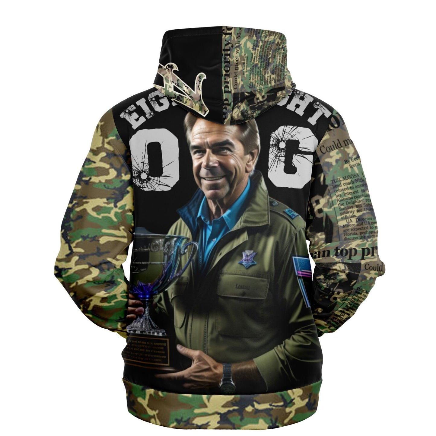 Fashion Hoodie - AOP Nick Saban Army Fatigue