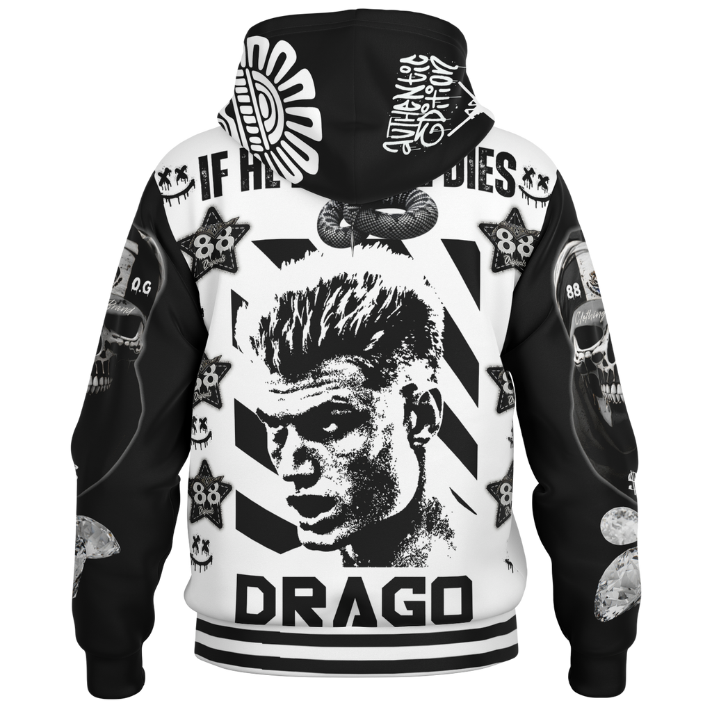 Drago Hooded Baseball Jacket - AOP