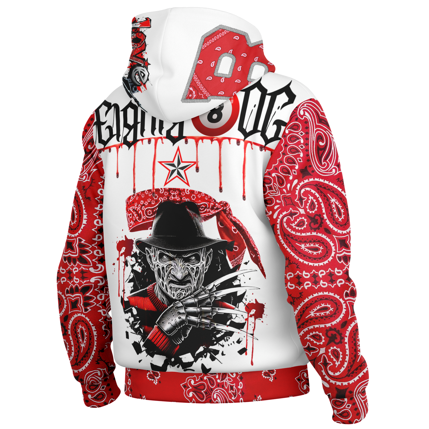 Big B Hooded Baseball Jacket - AOP