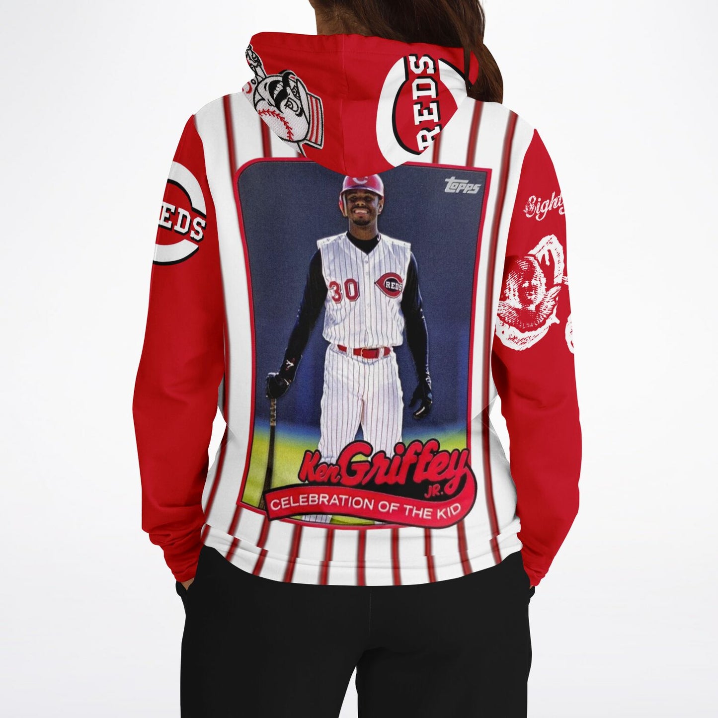 Athletic Hoodie - Pinstripe Retro Reds Ken Griffey Jr. Fans hoodie