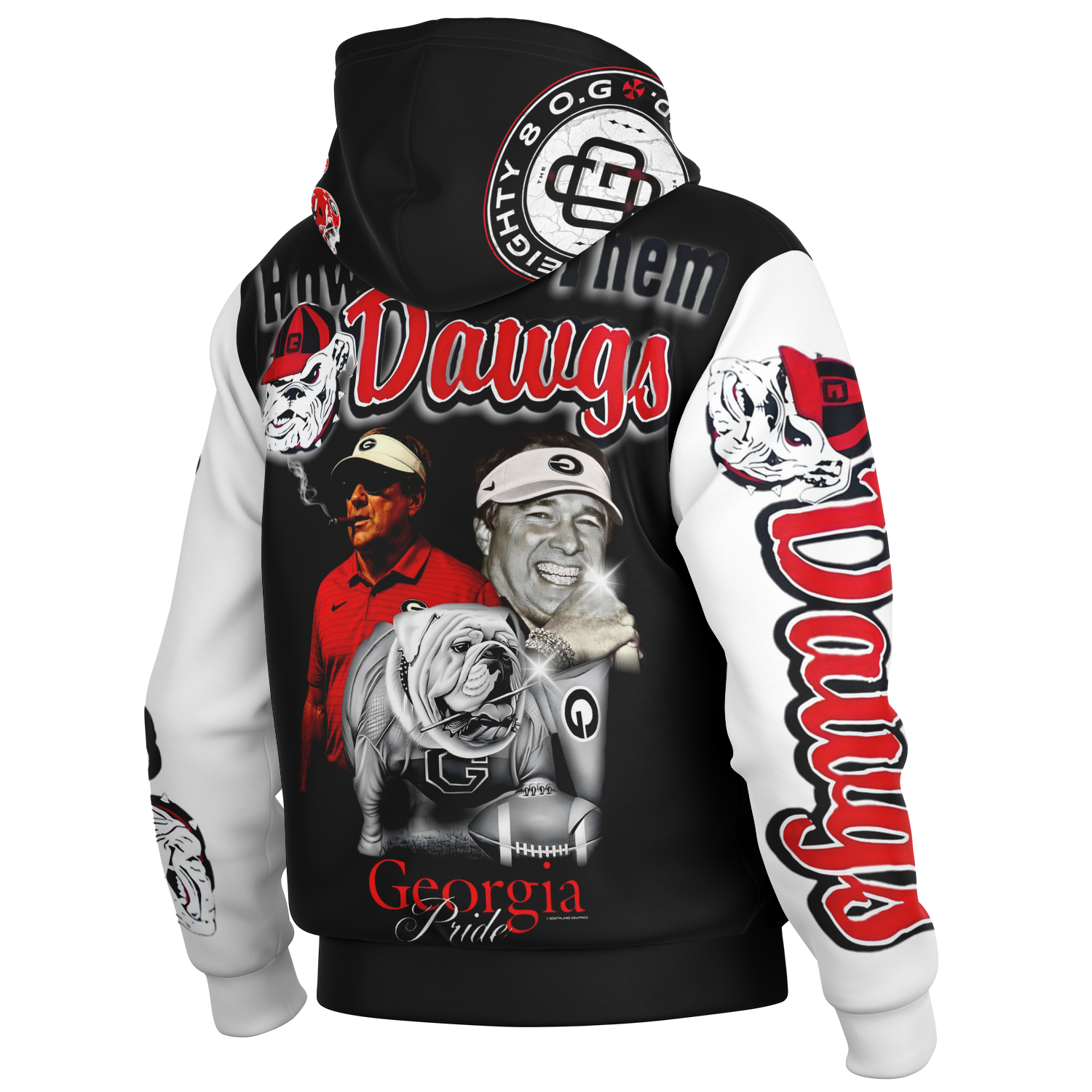 Bulldogs Hooded Baseball Jacket - AOP