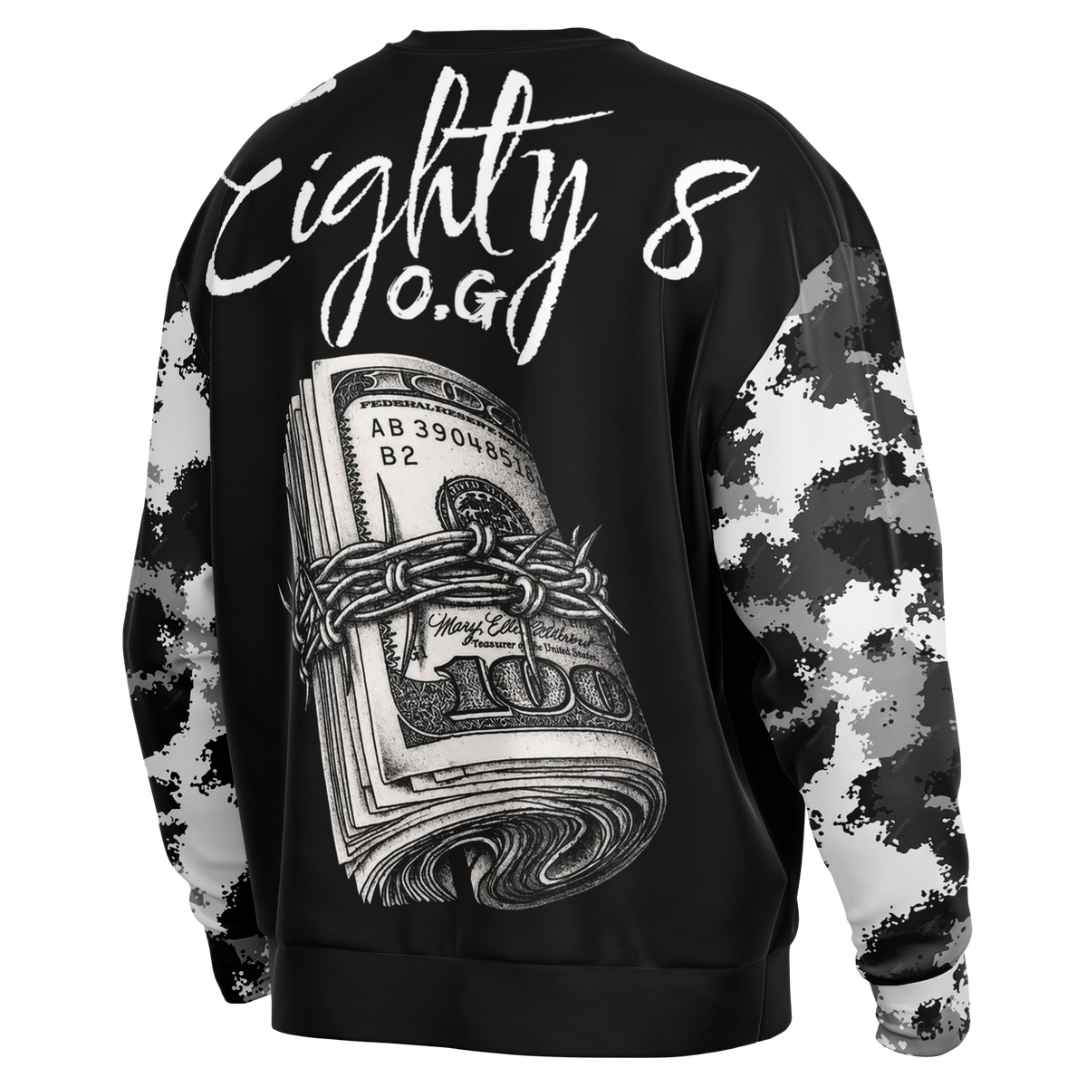 Money Bag Heavyweight Oversized Sweatshirt - AOP