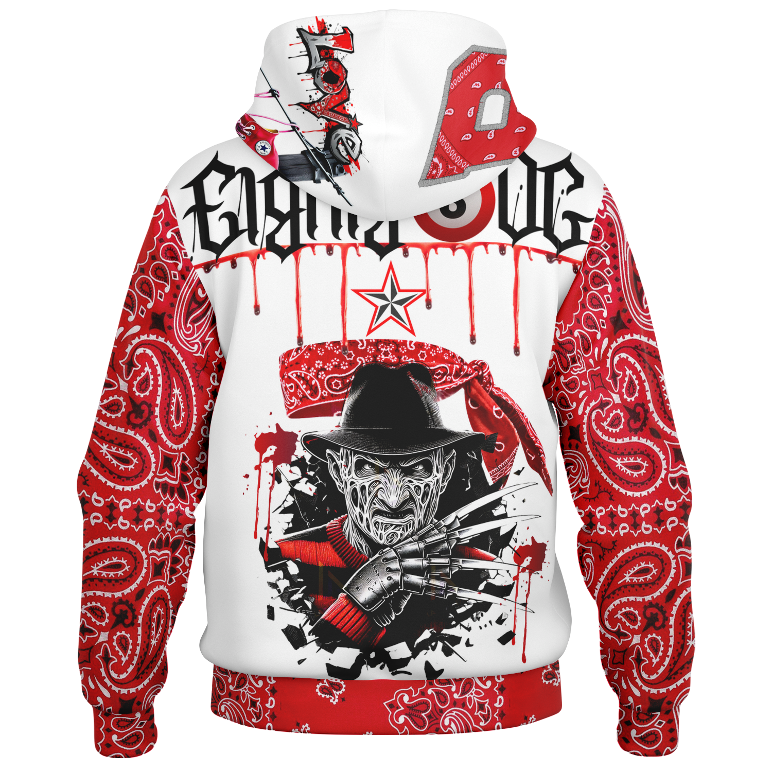Big B Hooded Baseball Jacket - AOP