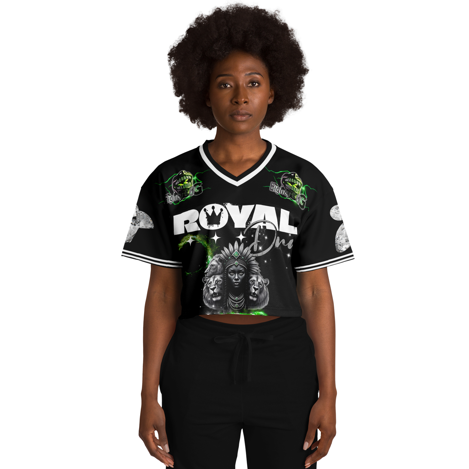 Royal DNA Cropped Football Jersey - AOP