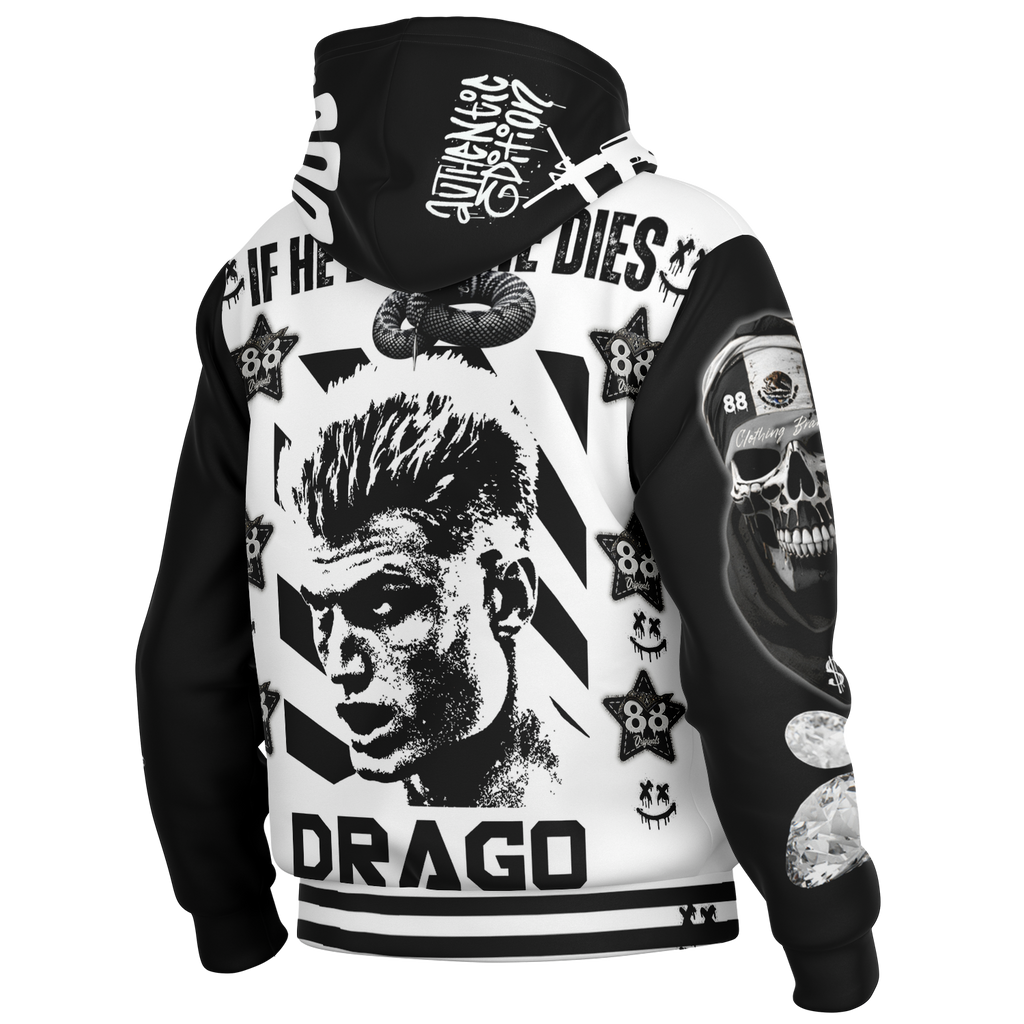 Drago Hooded Baseball Jacket - AOP