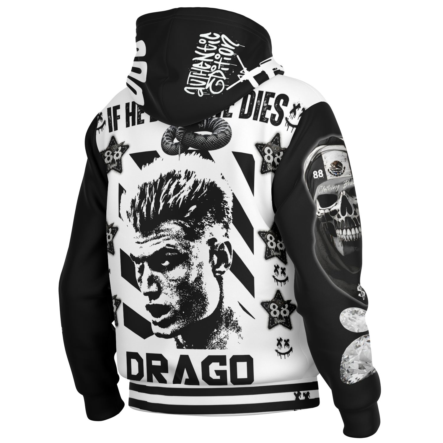 Drago Hooded Baseball Jacket - AOP