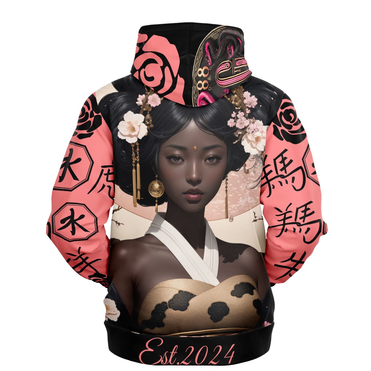 Athletic Hoodie - AOP Pink Blasian