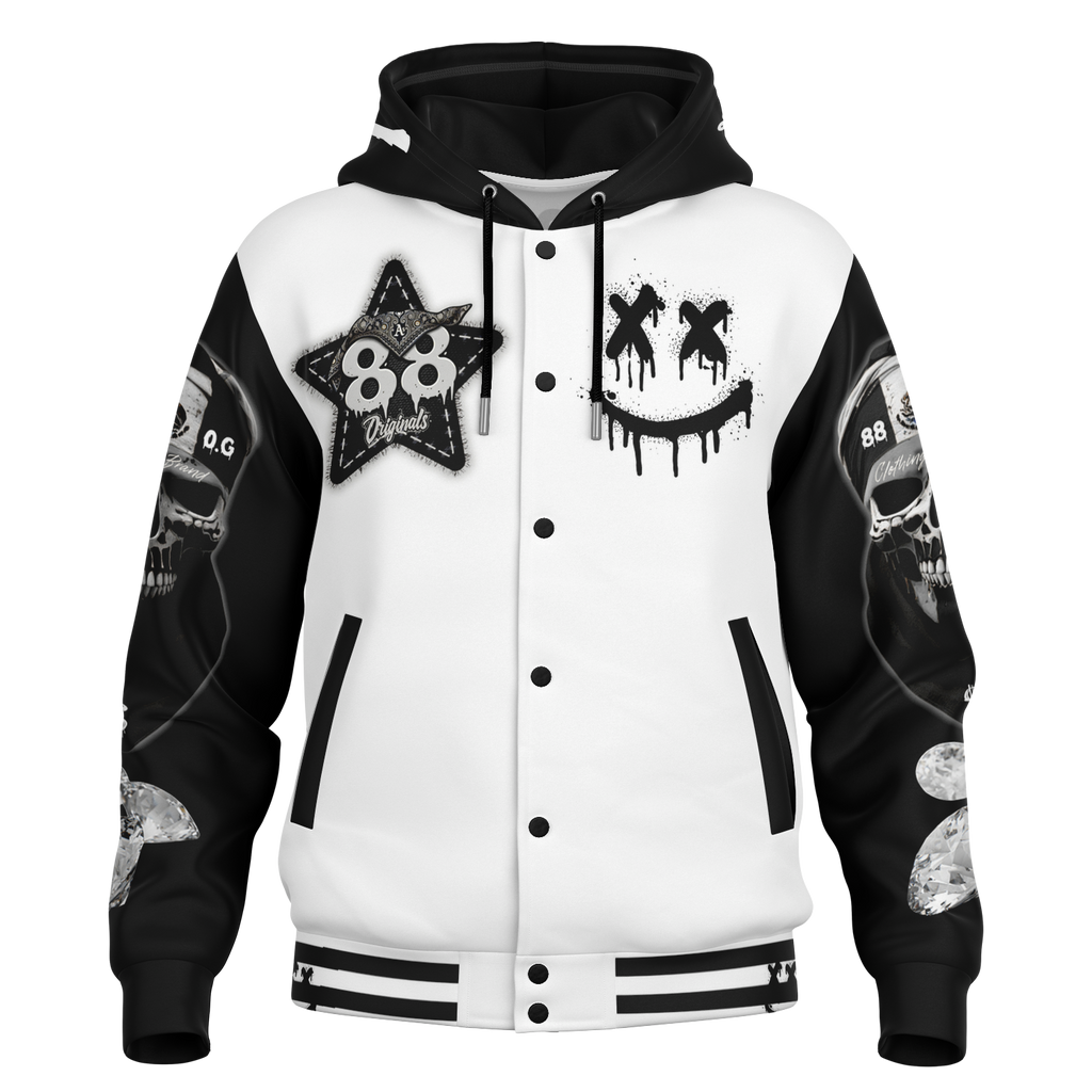 Drago Hooded Baseball Jacket - AOP