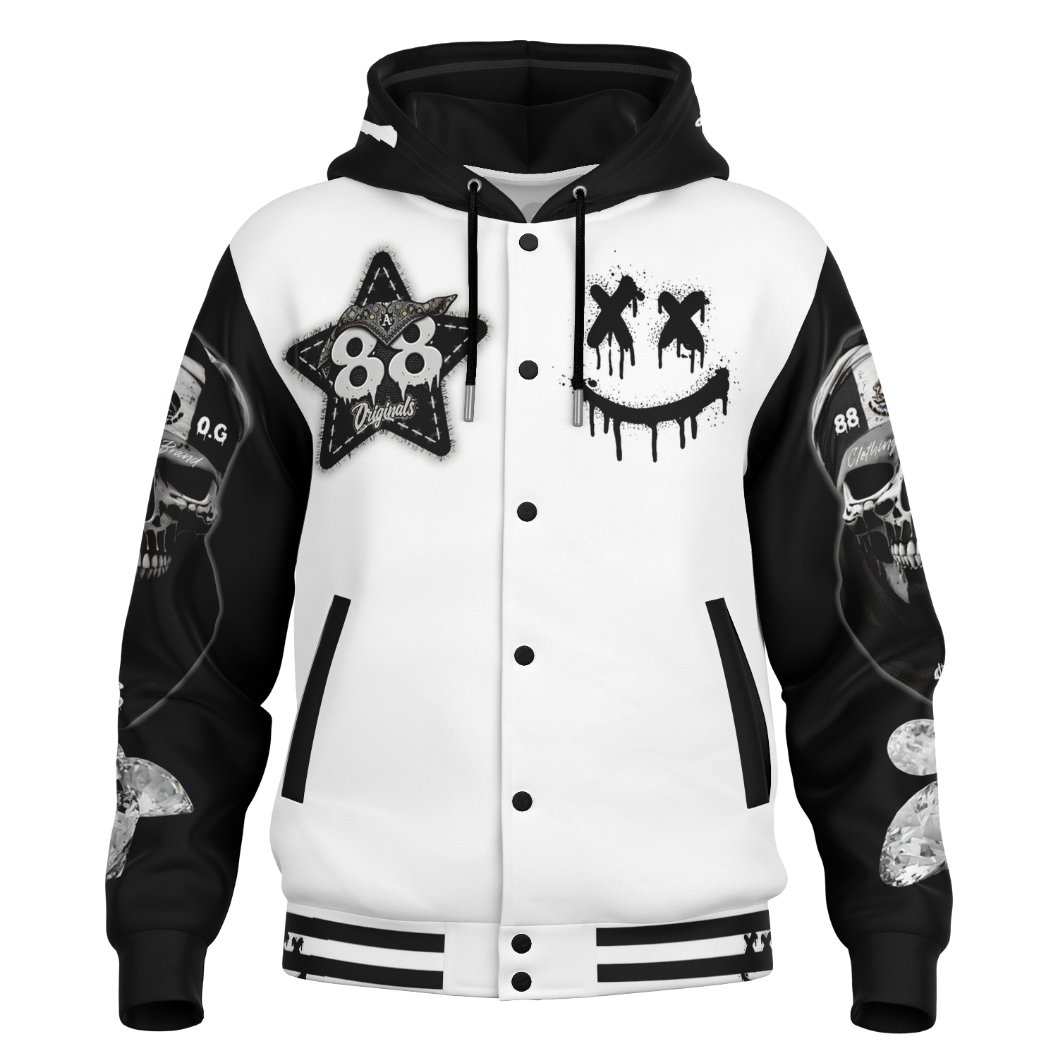 Drago Hooded Baseball Jacket - AOP