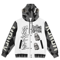 Big Hustle Hooded Baseball Jacket - AOP