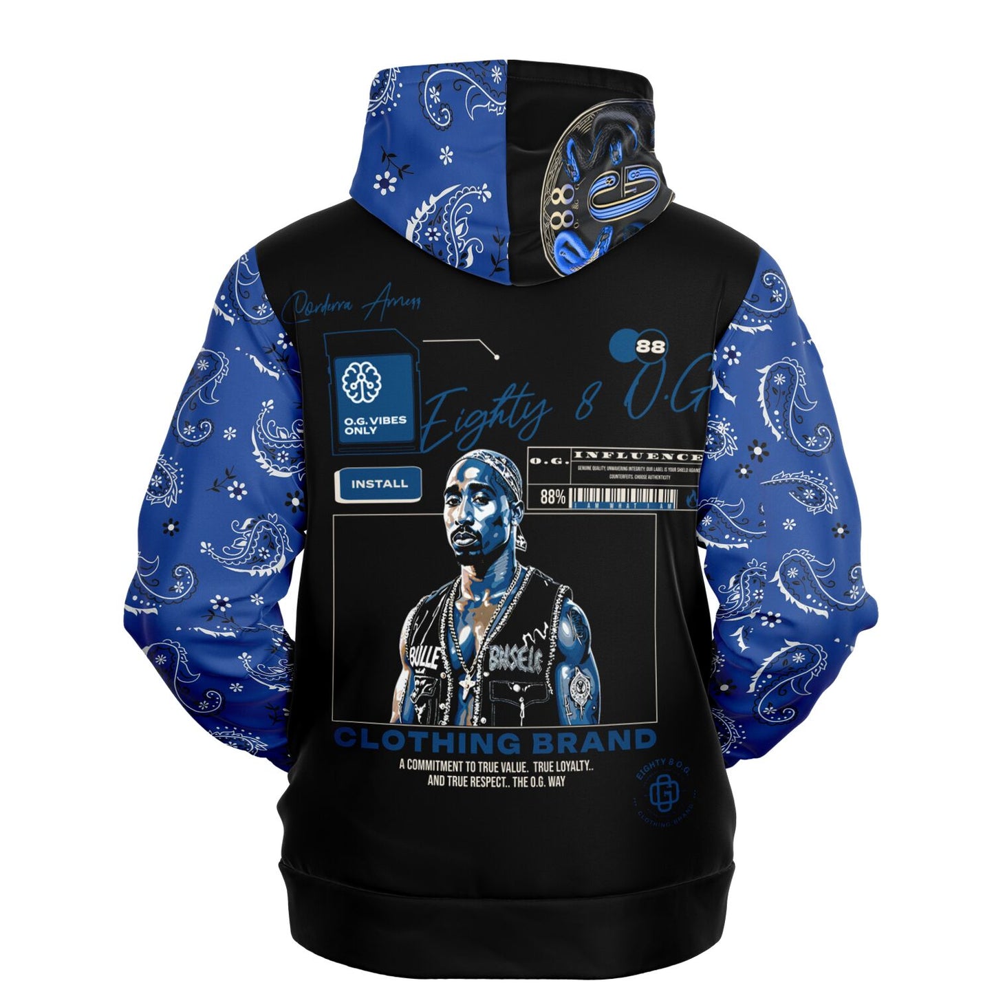 Athletic Hoodie - "  Blue O.G. Vibes Only"