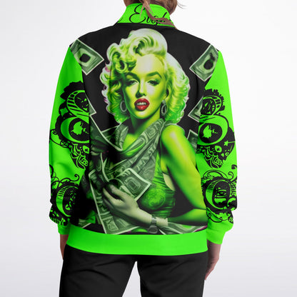 Track Jacket - AOP neon green money marilyn