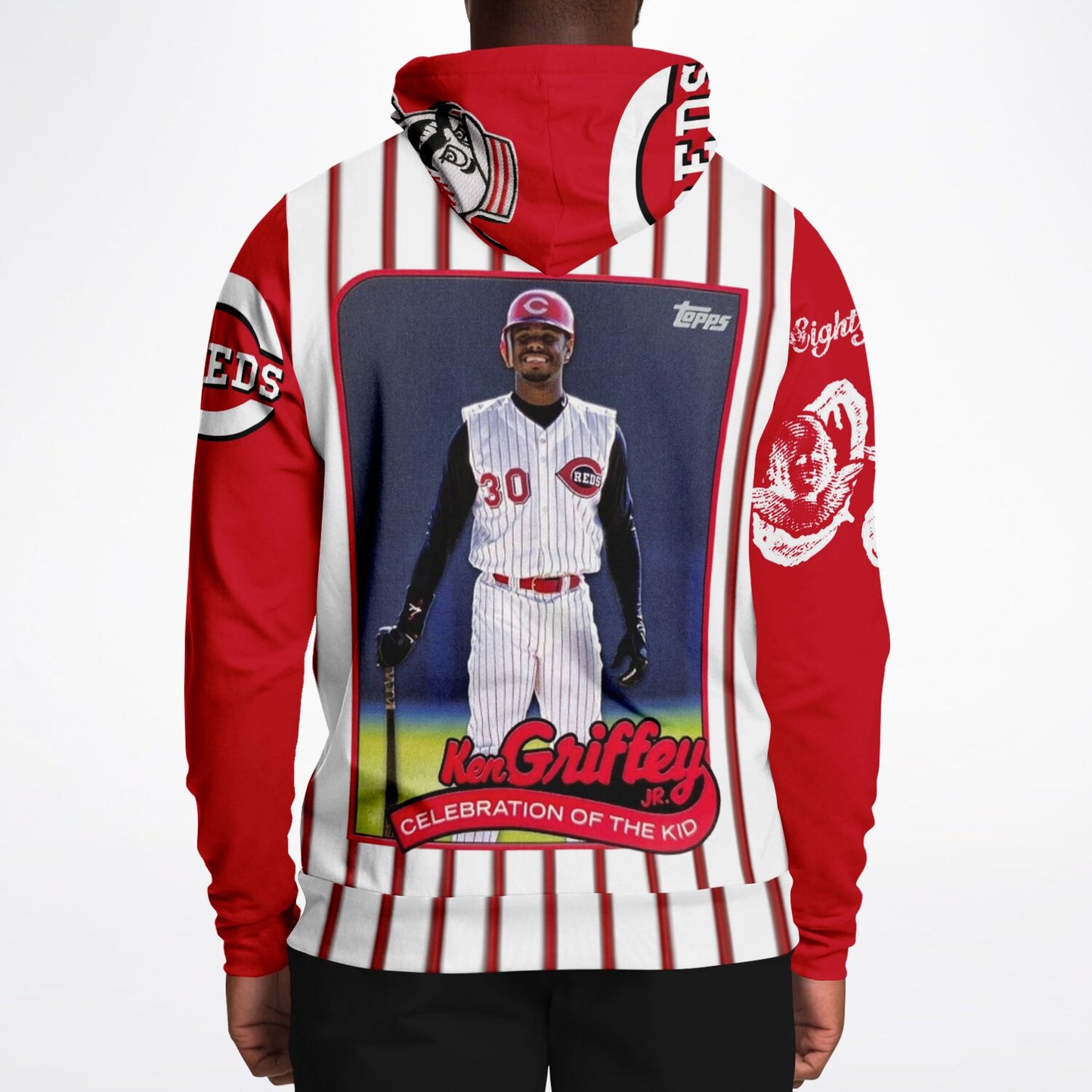 Athletic Hoodie - Pinstripe Retro Reds Ken Griffey Jr. Fans hoodie