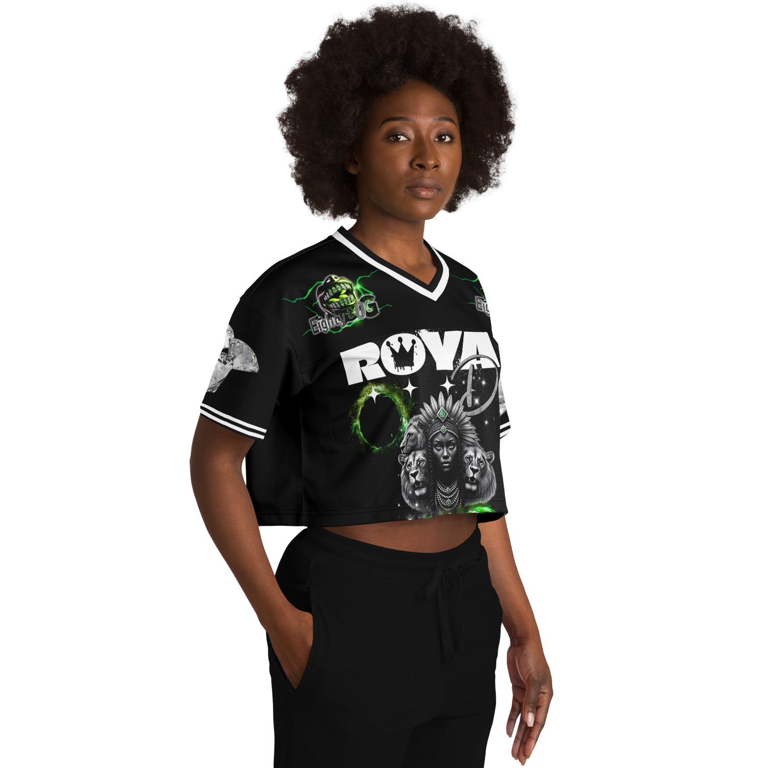 Royal DNA Cropped Football Jersey - AOP