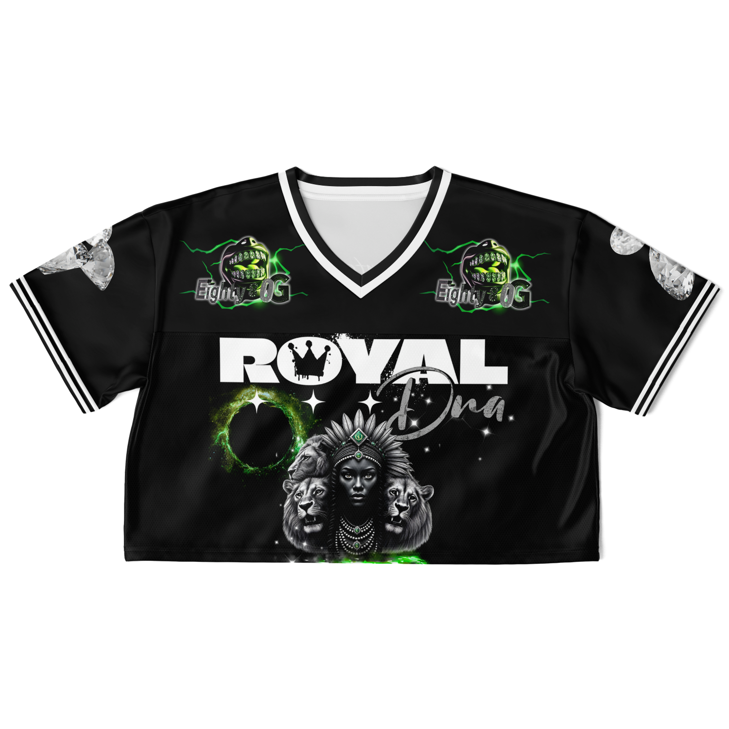 Royal DNA Cropped Football Jersey - AOP