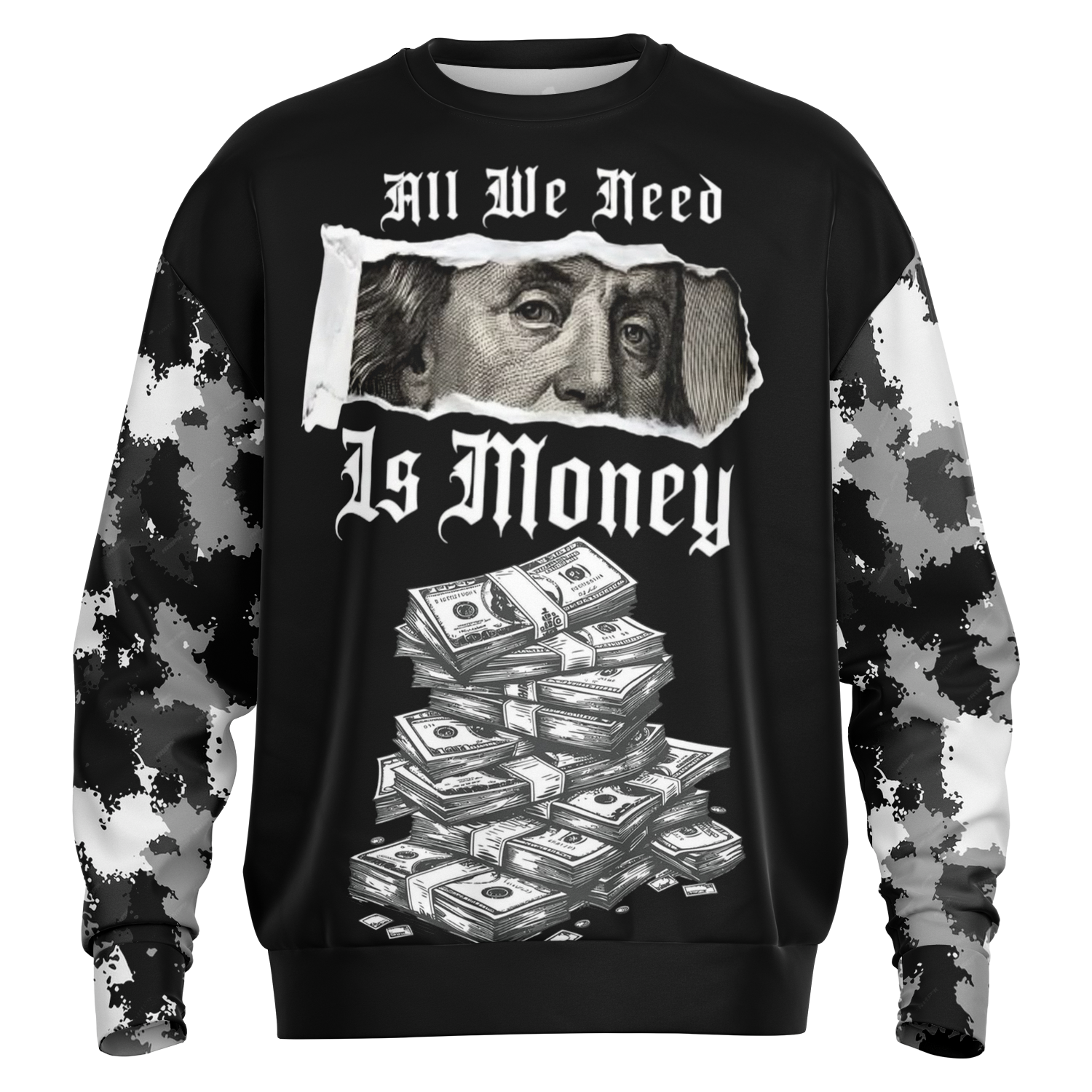 Money Bag Heavyweight Oversized Sweatshirt - AOP