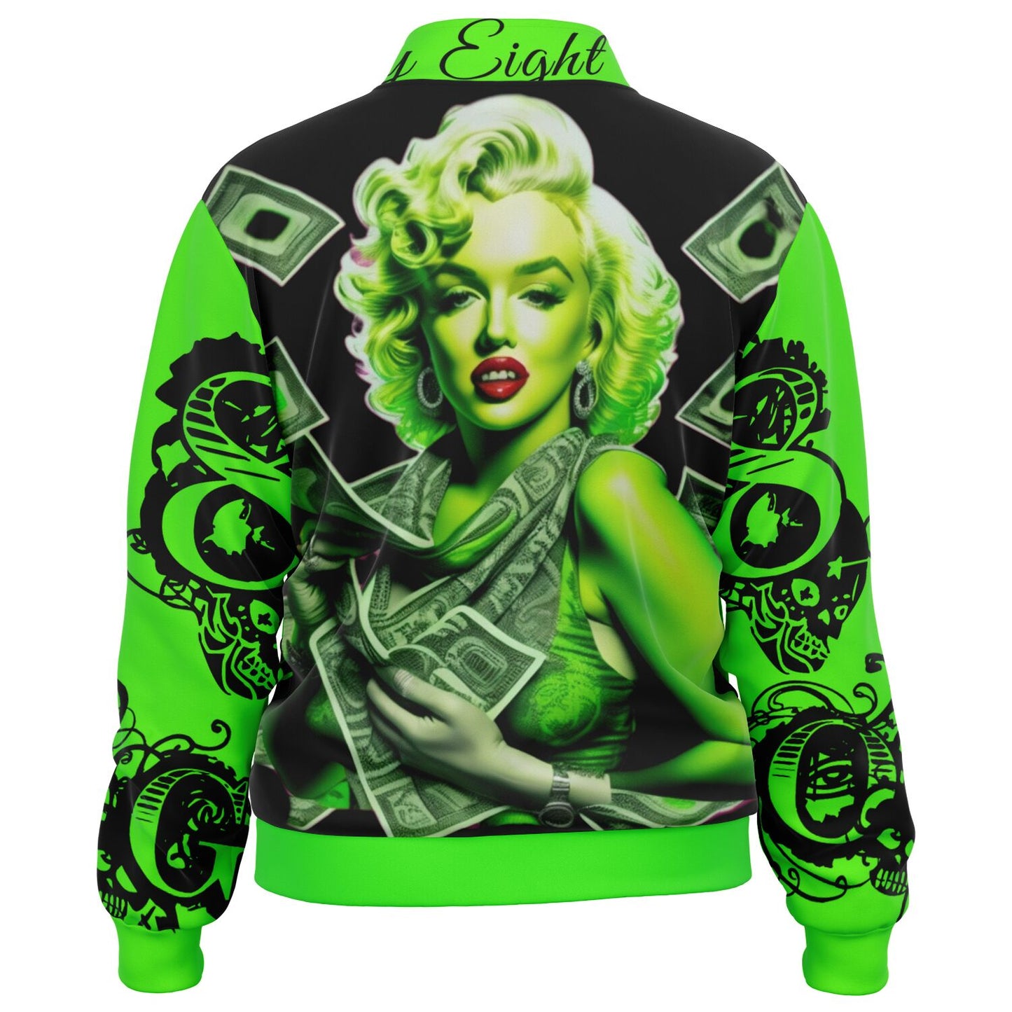 Track Jacket - AOP neon green money marilyn