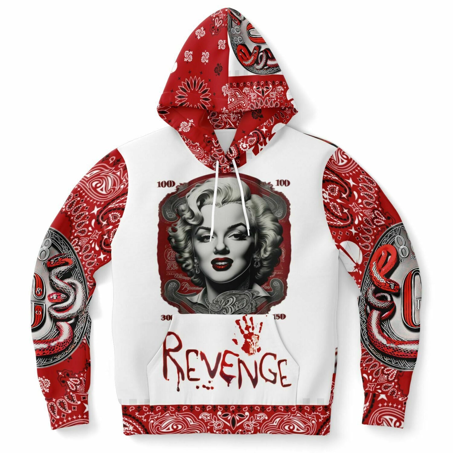 Athletic Hoodie - AOP Red Paisley Joker