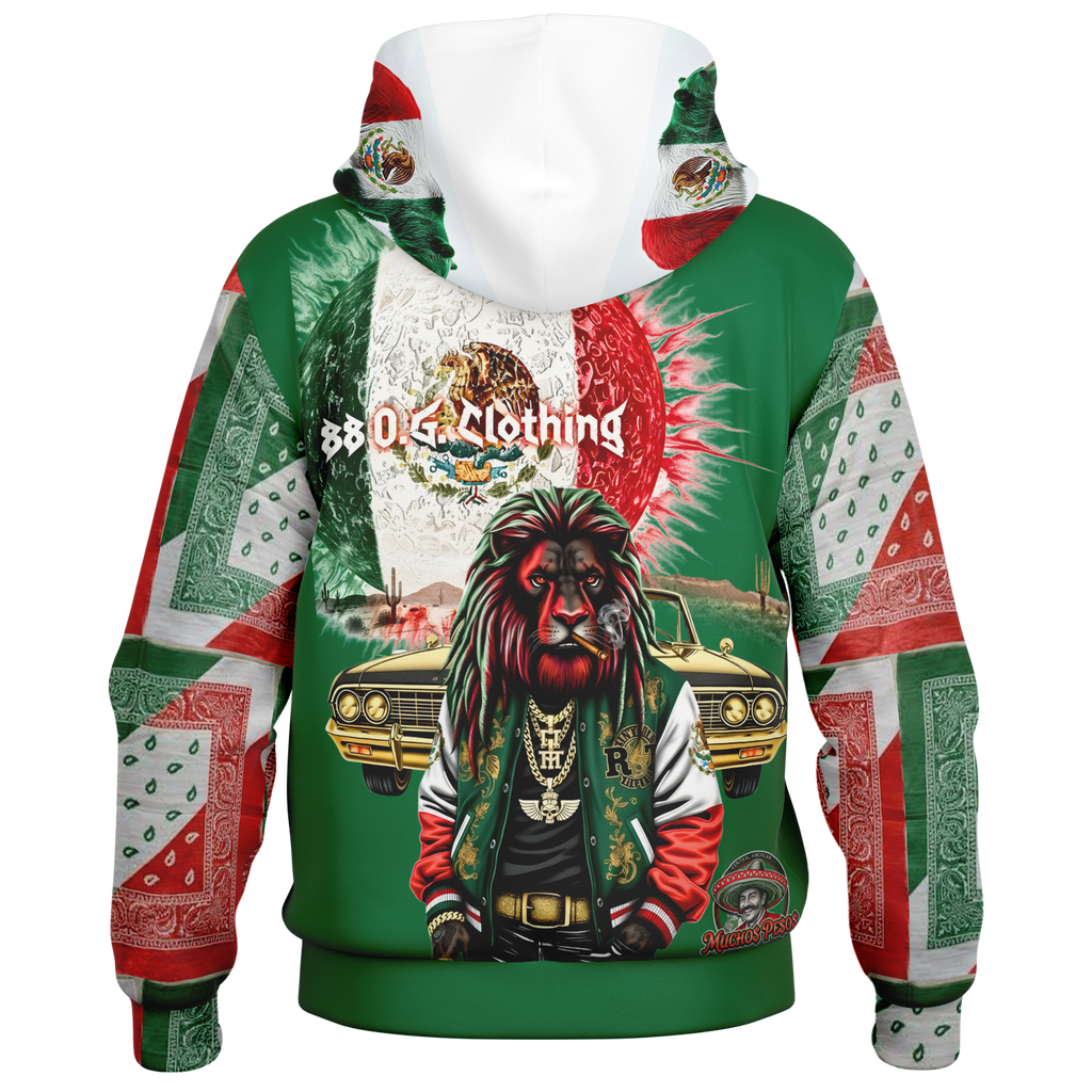 Mexican Pride Hooded Baseball Jacket - AOP