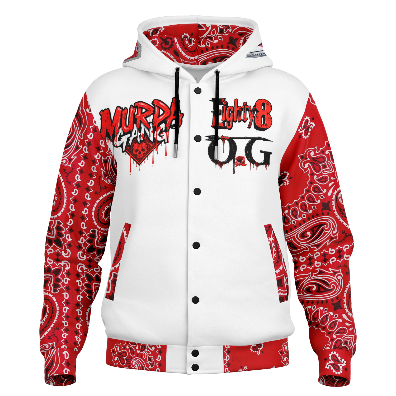 Big B Hooded Baseball Jacket - AOP