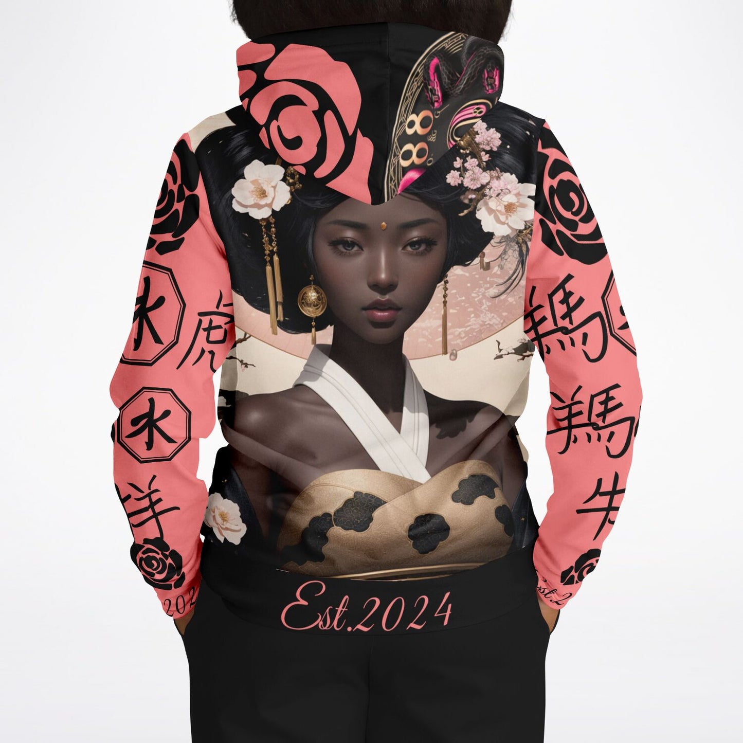 Athletic Hoodie - AOP Pink Blasian