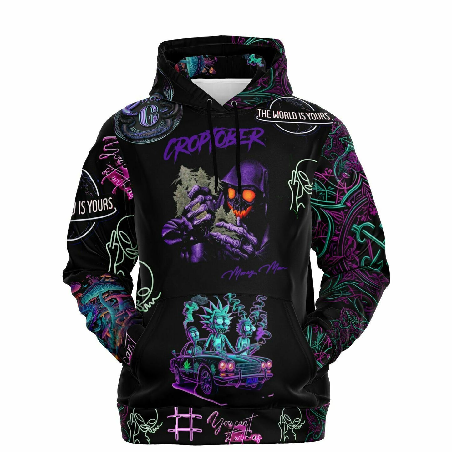 Fashion Hoodie - AOP futuristic  Money Man Trippy world