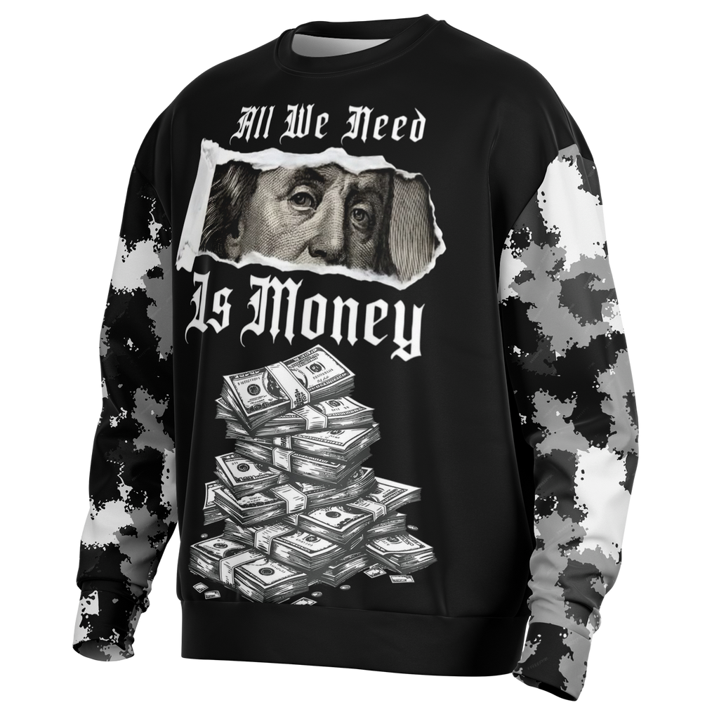 Money Bag Heavyweight Oversized Sweatshirt - AOP