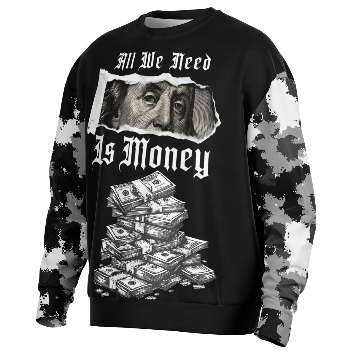 Money Bag Heavyweight Oversized Sweatshirt - AOP