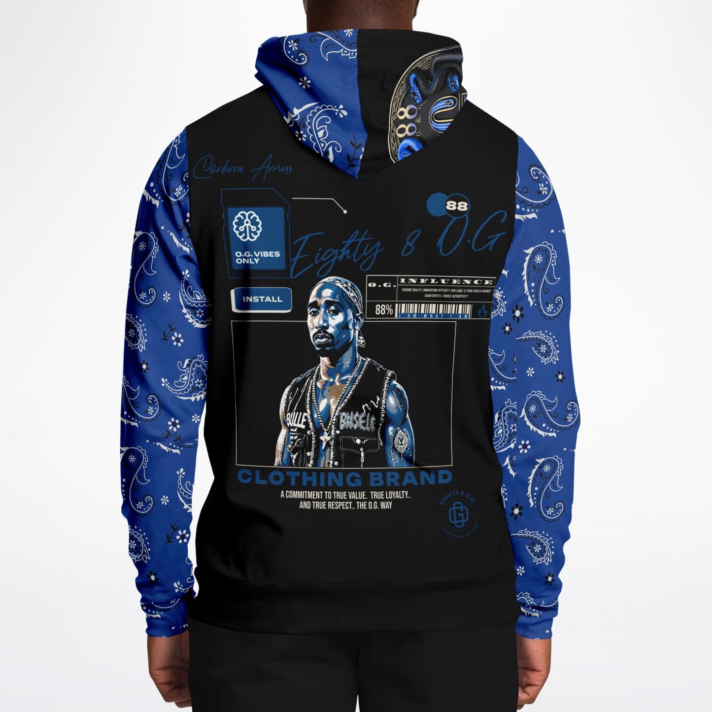 Athletic Hoodie - "  Blue O.G. Vibes Only"