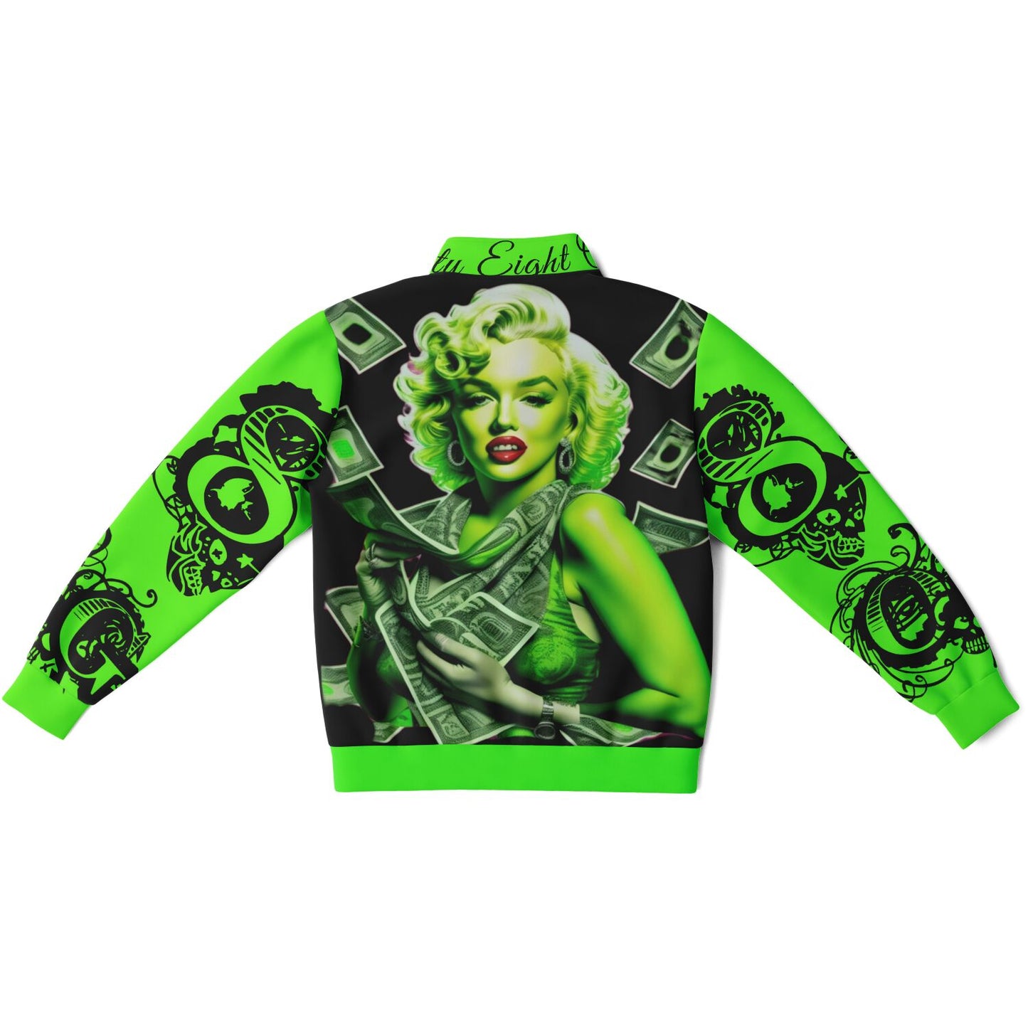 Track Jacket - AOP neon green money marilyn