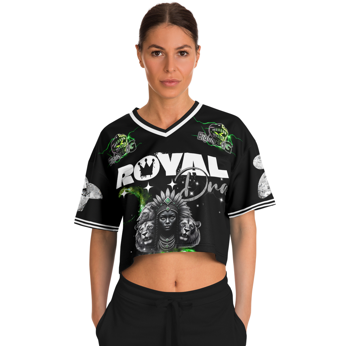 Royal DNA Cropped Football Jersey - AOP