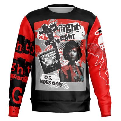 Fashion Sweatshirt - 88 OG Vintage retro red and black Vibe