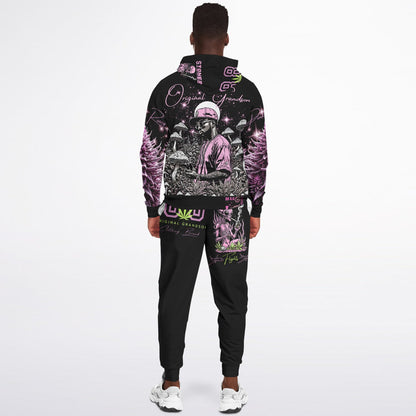 Fashion Ziphoodie & Jogger - Pink Rozay Stoner Flight