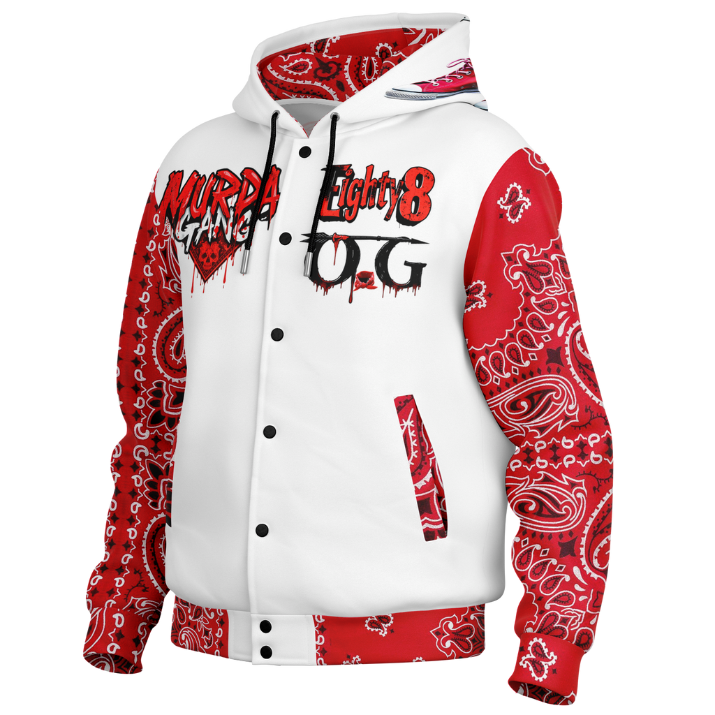 Big B Hooded Baseball Jacket - AOP