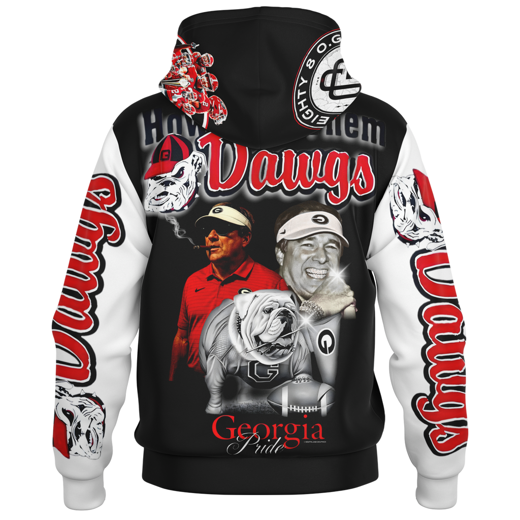 Bulldogs Hooded Baseball Jacket - AOP