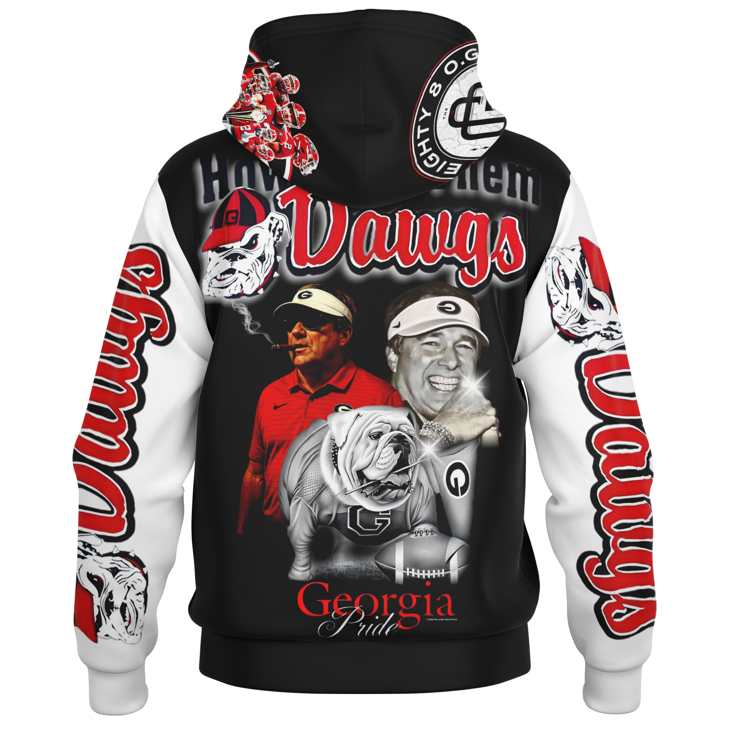 Bulldogs Hooded Baseball Jacket - AOP
